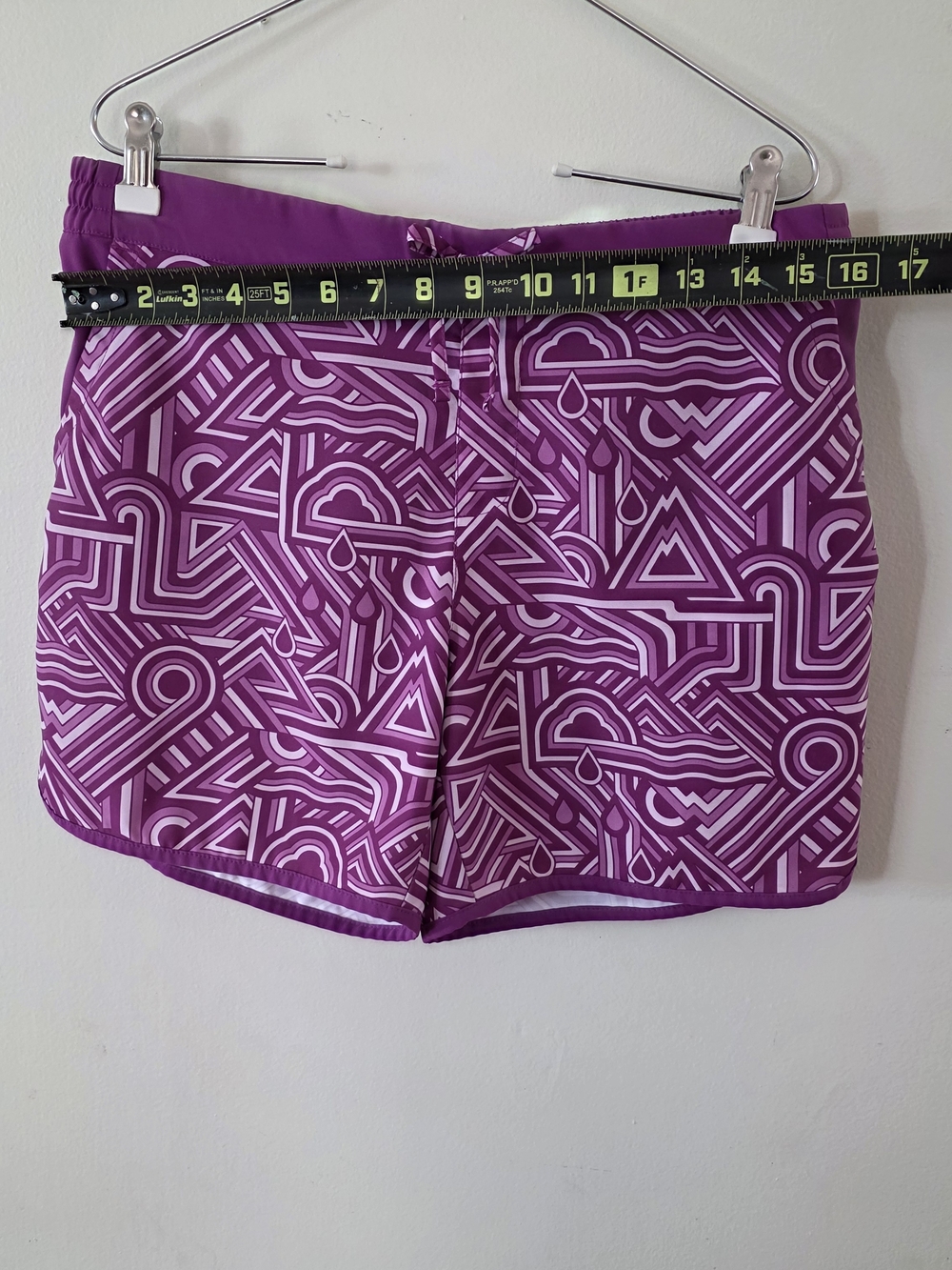 Women's Columbia Purple Geometric Athletic Shorts with Drawstring - Picture 8 of 9
